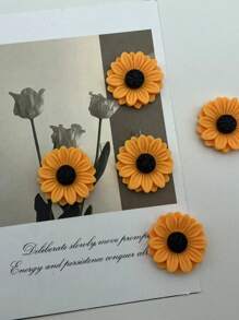 8 peças/conjunto de ímãs de geladeira com padrão de girassol 3D fofos - ímãs decorativos adequados para escritório, cozinha, quadro branco, armário de armazenamento, máquina de lavar louça, decoração de casa, presente de dia dos namorados