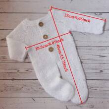 新生儿摄影道具，男女宝宝服装，柔软马海毛熊耳朵帽和连体衣，婴儿摄影服装套装，婴儿派对复活节礼物，男女宝宝用品