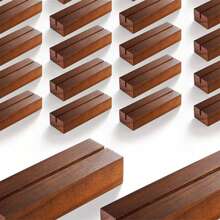 4 件木制明信片架，松木底座，桌面日历展示，创意留言照片便签架，适用于书桌、桌子、复活节和各种节日的装饰 - 彩色 - 查看 2