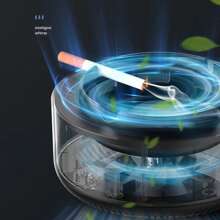 1 pieza de Purificador de Aire Inteligente, Cenicero - Elimina instantáneamente el humo de segunda mano y el olor a tabaco, portátil, compacto y eficiente energéticamente - Pilas no incluidas, accesorios ideales para fumar en el hogar y el coche