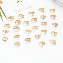 U-Shaped Gold 26 English Letters Rhinestone-Set Simple Ear Clip Personalized Fashion Mini Classic Earrings Without Piercing Ears