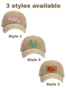 1pc Custom Embroidered Name Baseball Cap, Personalized Baseball Cap, Customized Name Baseball Cap, Custom LOGO Baseball Cap, Men's Baseball Cap, Women's Baseball Cap, Embroidered Logo Baseball Cap, Dad's Gift, Mom's Gift, Birthday Gift, Outdoor Gift, Christmas Gift, Father's Day Gift, Mother's Day Gift, Thanksgiving Gift, Sports Essential Hat, Initials Hat, Black, Pink, Khaki, School Supplies,Back To School,For Office,For School,For Classroom,For Teacher Gifts,For University,For Colleague,For Dorm Rooms,For Teacher,For Boys And Girls,For Teenagers,Junior High School Students,Middle School Students,High School Senior High School Students,College Students,University Students,Freshman,Sophomore,Underclassmen