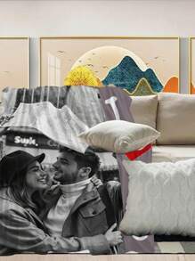 SRH 1 件可定制照片毯 - 上传个性化照片以记录珍贵时刻，柔软的法兰绒材料提供温暖和舒适，是理想的房间装饰，适合客厅、卧室、露营、旅行，是生日、周年纪念日、复活节、母亲节等送给亲人的独特礼物。 - 白色 - 查看 9