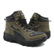 Coturno Bota Masculino Motoqueiro Proteção Marcha Moto Adventure Couro Caterpillar