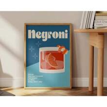 1pc Sangria Drink Negroni Canvas Painting Club Bar Shop Home Decor Cartoon Juice Mojito Aperol Spritz Canvas Painting No Frame