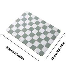 1pc Checkered Dish Drying Mat For Kitchen Counter Coffee Bar Coffee Station Accessories Retro Aesthetic 24"X16"Cute Absorbent Coffee Mat Kitchen Drying Mat Easy To Clean Coffee Bar Decor