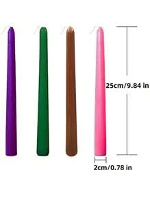 4pcs/Box Cone Shaped Wax Candles, Available In Red, Pink, Purple And White Colors, Suitable For Easter, Graduation And Other Festive Occasions, Romantic Candles For Home Decor, Gifts For Friends And Women, Ideal For Weddings, Events, Cozy Restaurants And Home Decoration. - Multicolor - View 11
