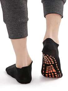 1/4 paire de chaussettes antidérapantes en silicone unisexe pour le trampoline, convenant aux femmes et aux hommes pour l'hôpital, le yoga, le pilates et les sports d'intérieur
