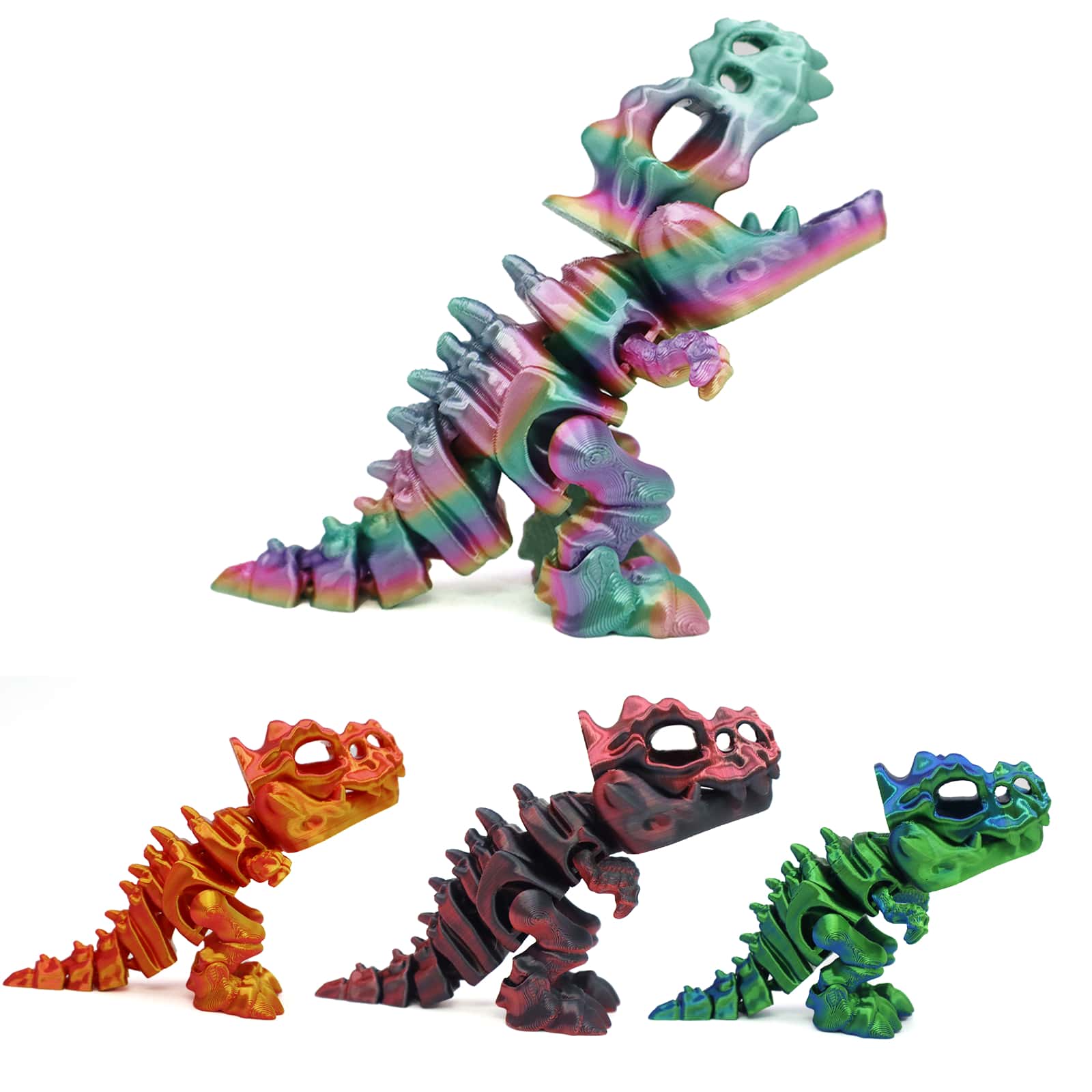 Modelo de dinosaurio T-Rex impreso en 3D - Coleccionable perfecto, obsequio de fiesta y decoración de escritorio de oficina | Regalo ideal para el Día de San Valentín / Día de la Mujer - Multicolor - Ver 1