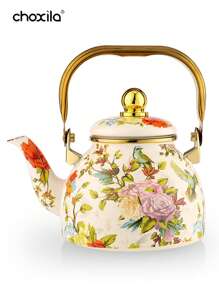 choxila 1pc Enamel Kettle, Large Capacity Kettle, Suitable For Gas Stove And Induction Cooktop, Universal