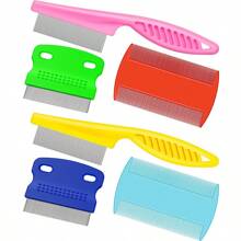 Juego de 4 peines para eliminar piojos, peine de acero inoxidable, peine de dientes finos, peine para peluquería, peine para maquillaje del cabello