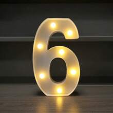 1pc LED Strip Light Marquee Sign - White Illuminated Letter Decoration For Home, Wedding, Birthday And Party - Waterproof Bulbs, 6.3" Height, PVC Material, Battery Powered Box, Ideal For Bar Or Desktop Decor