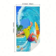 1pc Customized Photo Beach Towel - Ultra Soft And Quick-Dry Polyester | Perfect For Surfing, Pool, And Camping | Personalize With Your Face