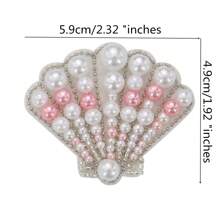 1 set de parches ornamentales con perlas, perlas y conchas marinas para sombreros, mochilas, aplicar y coser en ropa, accesorios decorativos - Multicolor - Ver 4