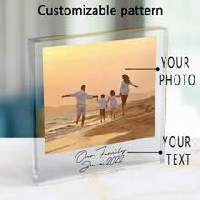 1 Piece Customizable Acrylic Photo Text Plaque - Personalized Image Block, Perfect Gift For Your Loved Ones For Thanksgiving, Christmas And New Year