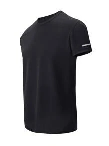 4 piezas Camisetas de manga corta deportivas y casuales para hombres, camisetas de cuello redondo, camisetas transpirables y de secado rápido para correr y hacer ejercicio