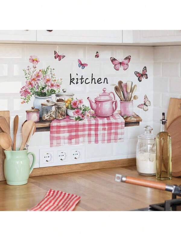 1 Stück kreative Küchenutensilien Aufbewahrungsregal Wandaufkleber für Raumdekoration, Festliche Heimtextilien Dekorationen, Beste Geschenke, Vinyl Wandtattoos, Neuartige Küchen Aufkleber, für Küchendekoration, öl- und wasserfest, Aufkleber, Wandtattoo, Vinyl Aufkleber für Heimdekoration, Frühlingsdekoration Artikel um Ihr Zuhause aufzufrischen, Rama Dekorations Wandaufkleber Badezimmer Dekoration Schlafzimmer Dekoration Raumdekoration Wohnzimmer Dekoration Haus Dekoration Heimdekoration Wohnzimmer Tapete Tapete Wandaufkleber