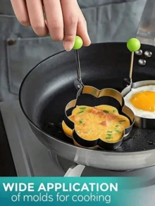 Stainless Steel Fried Egg Mold Set - Heart Shape Pancake Egg Ring, Sandwich Maker Mold Tools - Multicolor - View 10