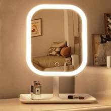 1pc LED Makeup Mirror, Lighted Vanity Mirror, 3 Adjustable Lighting Mode Makeup Mirror, Touch Control, Portable Stand And Foldable Small Mirror, Illuminated Travel Makeup Mirror, Rechargeable Battery, Suitable For Women's Gifts Ladies' Gift Mother's Day Gift Graduation Season Gift,Makeup,Cheap,Room Decor,Vanity,Travel,Bedroom,Makeup Accessories,Mirror,Vanity Mirror,Cheap,Stocking Stuffers,Makeup,Makeup Tools,Cheap Stuff,Gifts,Gifts For Women,Christmas Gifts