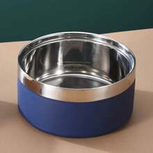 1pc Stainless Steel Pet Bowl, Anti-Slip And Anti-Spill Design, Large Capacity For Medium & Large Dogs Food And Water - Multicolor - View 5