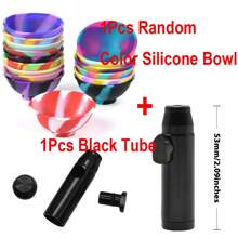 1/5/10 Peças Recipiente de Silicone para uso Doméstico, Tigela, Pote 67mm Multicolorido, Acessórios para Fumo de Ervas, Cores Aleatórias com Latas de Armazenamento de Metal 53mm