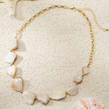 Beryohz 1pc Natural Sea Shell Beaded Necklace, Summer Beach Resort Style - beaded necklace - View 7