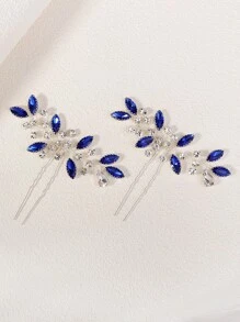 2 Stücke elegante Kristall Diademe & Haarclips für Frauen, Braut Hochzeit Haarzubehör