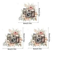 1/2/3 Stücke ästhetische Reisekamera für Blumen, waschbare Bügelbilder zum Aufbügeln, Heißpressaufkleber Heißpressdrucke Heißübertragungsfolie zum DIY auf Kleidung, T-Shirts, Masken, Jeans, Rucksäcke - Verschiedenfarbig - Übersicht 5