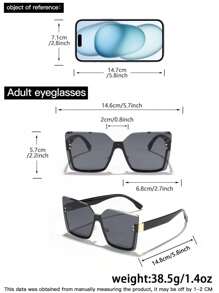 1 PC Women's Street Hip Hop One Piece Rimless Square Fashion Eyewear For Holiday Outings, Holiday Gifts And Outfit Matchings