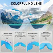KAPVOE Cycling Glasses, PC Lens, Ventilation System, TR90 Frame, UV Protection, Men Women Sports Cycling Running