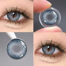 1 副黑灰色隐形眼镜，用于眼部美容眼部化妆品直径 14.5 毫米，年度使用隐形眼镜万圣节服装角色扮演 - 藍色 - 查看 5