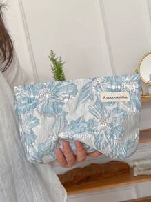 1 件化妆包、手拿包、化妆包、盥洗包、化妆袋、提花面料、花卉纹理、复古风格、优雅、大容量、轻便便携、通勤约会、礼物之选、适合返校、任何场合、时尚女性 - 彩色 - 查看 5