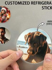 Imanes personalizados con foto - Set de 2/4/6/10, 5.08x5.08 cm Imanes personalizados para refrigerador, ganchos de pared de metal hechos a mano, imanes de imagen cuadrados de estilo de moda para recuerdos, regalo especial para seres queridos