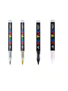 GuangNa 12/24/48/72/100/120/168/240 Colors Acrylic Paint Markers, Soft Brush Tip Paint Pens And Paint Markers, Acrylic Paint Pens For Wood, Stone, Canvas, Glass, Fabric, Egg, Rock Painting And DIY Crafts Art Supplies