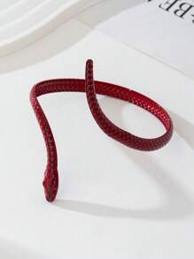 1 件红蛇设计臂带，经典朋克简约风格，独特创意耳环适合礼物、约会、俱乐部、千年虫