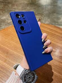 1 ốp lưng điện thoại cao cấp tối giản màu xanh navy, ốp lưng màu trơn, ốp bảo vệ ống kính camera, tương thích với iPhone & Galaxy, phiên bản quốc tế, không phải phiên bản nội địa. - Màu xanh lam - Xem 3