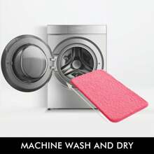 Farfallarossa Dywanik łazienkowy, gruby miękki chłonny szenil, gumowe podkłady, szybkoschnące maty z mikrofibry, zmywalne w pralce dywaniki na podłogę prysznica, akcesoria do dywaników łazienkowych - Ciemny róż - Zobacz 7