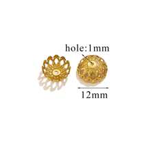 50pcs Stainless Steel Plated 18K Gold Hollow Flower Pedestal Plated Diy Handmade Flower Pedestal Bead Cap Beaded Jewelry Accessories