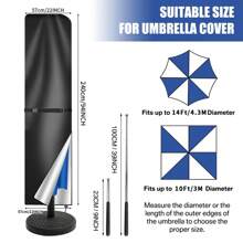 1PC Protective Parasol Tarpaulin Umbrella Cover With Retractable Rod, Waterproof Dustproof Weatherproof UV-Anti Wind Snow Proof Foldable Umbrella Cover 170cm/190cm For Garden Patio 1.8-3.3m Cantilever Straight Parasol