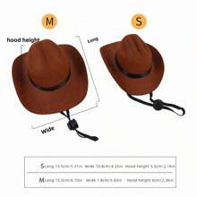 1 件装棕色宠物帽，角色扮演宠物配饰，猫狗西部牛仔帽