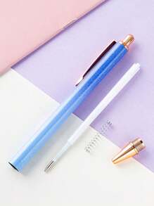 Stylo à bouton-poussoir personnalisé avec finition métallique scintillante, stylo à bille publicitaire en métal personnalisé à bouton-poussoir, stylo à bille publicitaire créatif à finition métallique scintillante, cadeau de retour à l'école, cadeau pour les enseignants/amis