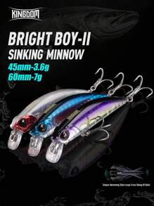 KINGDOM Kingdom Sinking Minnow Wobblers 45/60mm 3.6/7g Far Casting Fishing Lure For Pike/Trout/Bass Crankbaits Slim Body Hard Jerkbaits