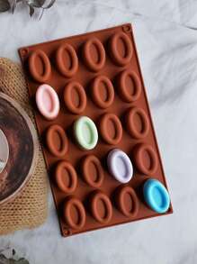 1 件硅胶椭圆形甜甜圈模具，低调手工烘焙工具 - 鏽棕色 - 查看 4