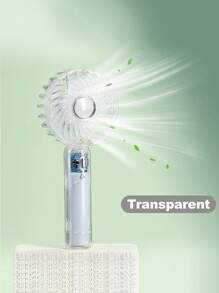 USB Desktop Portable Mini Handheld Fan - Quiet, Powerful Mini Fan, Rechargeable Battery, Transparent And Visible Design Portable Fan,USB Powered Air Cooler Fan, Including Base Plate - Perfect For Outdoor, Home Use And Gift, Picnic Travel, Summer Essential, Beach Vacation Essential Back To School Supplies - Multicolor - View 7