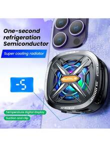FS05 Pro Black Shark Magnetic Cell Phone Cooler , Ventilador De Telefone RGB Portátil Móvel Leve - Preto - Visão 3