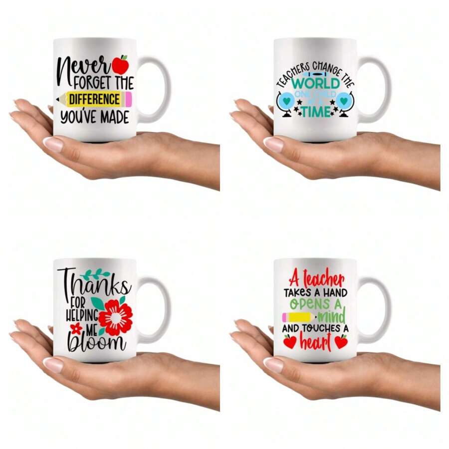 1 个，11 盎司陶瓷杯 - 送给女教师的贴心礼物 - 茶、咖啡或热水杯 - 教师节礼物的理想选择 - 彩色 - 查看 1