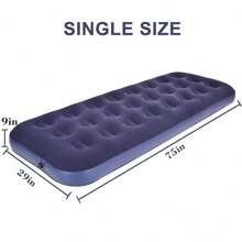 Colchón de aire, colchón inflable tamaño individual con cima de onda con superficie acolchada, cama de aire durable para el hogar, campamento y huéspedes - capacidad de peso de 500 lb (azul oscuro)