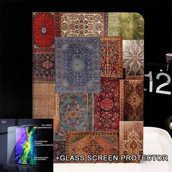 一个图案，一条线，可与同型号钢化玻璃屏幕保护膜配对，平板电脑保护套，柔软防摔保护，超薄/智能支架/自动唤醒保护套兼容 10.9/10.2/Air 5th Gen/Pro 11/10th/9.7、Air 2/Air、iPad (7th/8th Gen)、Air 4/5、Pro 11 2022/Air 11(2025)/11th/Air 13(2025)