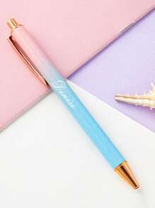 Stylo à bouton-poussoir personnalisé avec finition métallique scintillante, stylo à bille publicitaire en métal personnalisé à bouton-poussoir, stylo à bille publicitaire créatif à finition métallique scintillante, cadeau de retour à l'école, cadeau pour les enseignants/amis