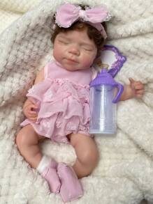 13 Inch Already Painted Whole Body Silicone Reborn Doll Pascale Realistic Simulated Newborn Girl With Rooted Hair Real Touch Bebe Doll For Birthday Gifts - Reborn Doll - View 12